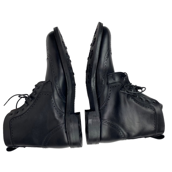 Allen Edmonds DALTON Black Leather Wingtip Dress Boots Brogue Size 10D USA 10 D - Picture 7 of 13